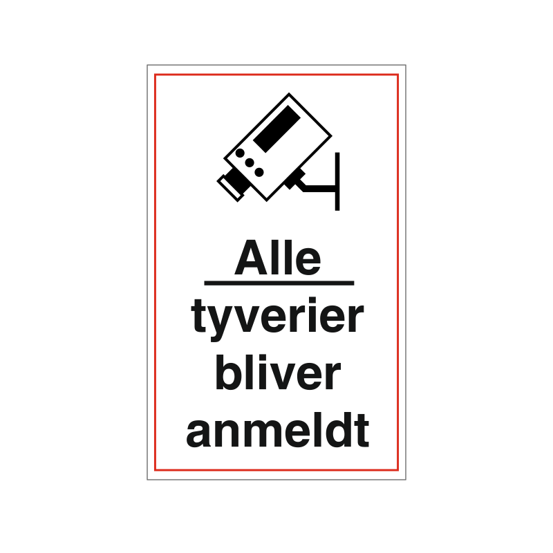 videoovervågning - alle tyverier bliver anmeldt