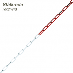 afspærringskæde rød/hvid stål