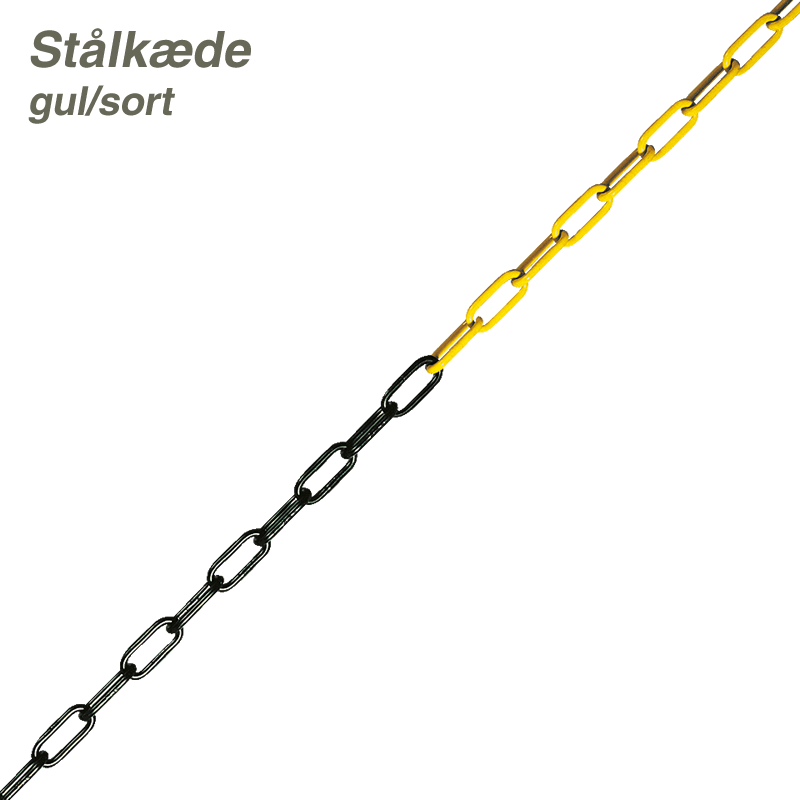 afspærringskæde gul/sort stål