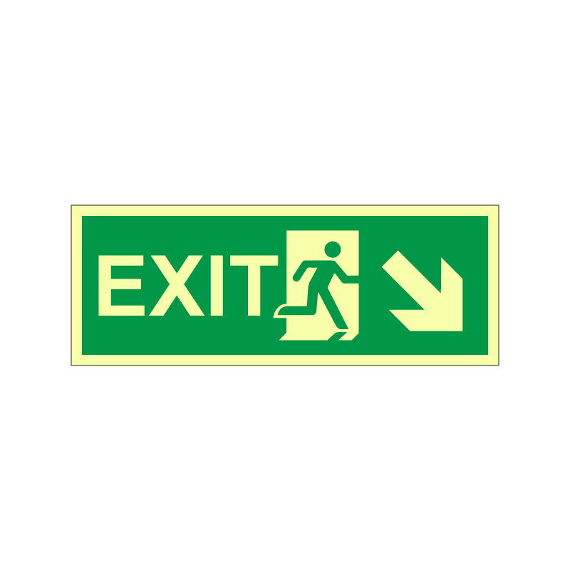 exit with running man symbol arrow diagonally down right