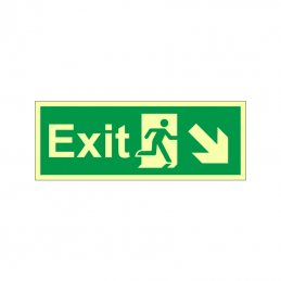 exit with running man symbol arrow diagonally down right