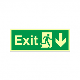 exit with running man symbol arrow down