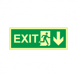 exit with running man symbol arrow down