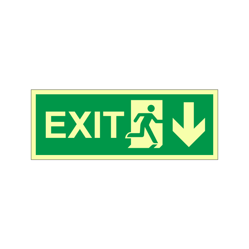 exit with running man symbol arrow down