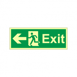 Exit with running man symbol arrow left