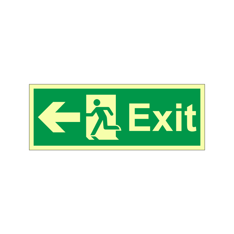 Exit with running man symbol arrow left
