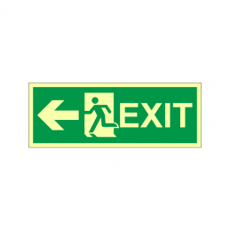 Exit with running man symbol arrow left