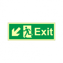 Exit with running man symbol arrow diagonally down left