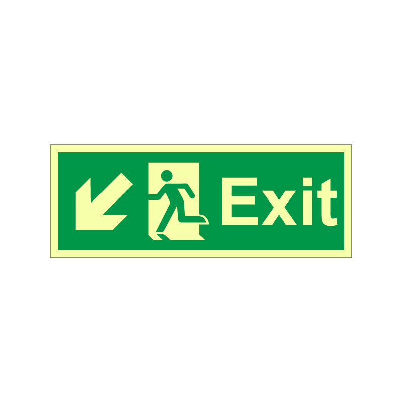 Exit with running man symbol arrow diagonally down left