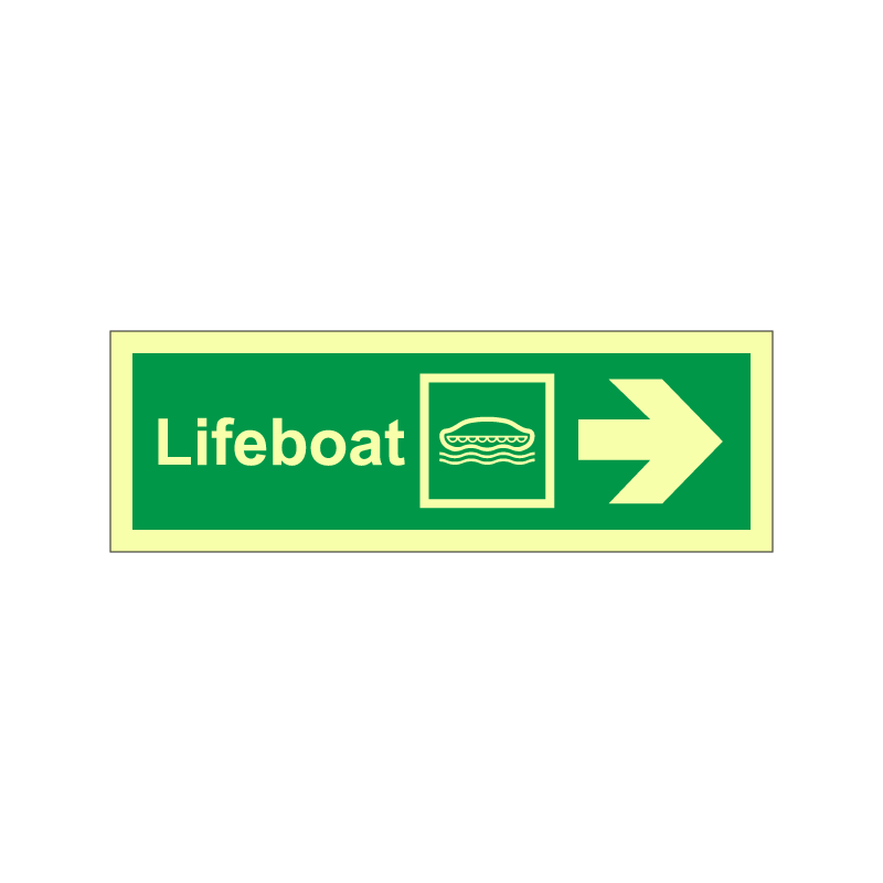 Lifeboat symbol with arrow right