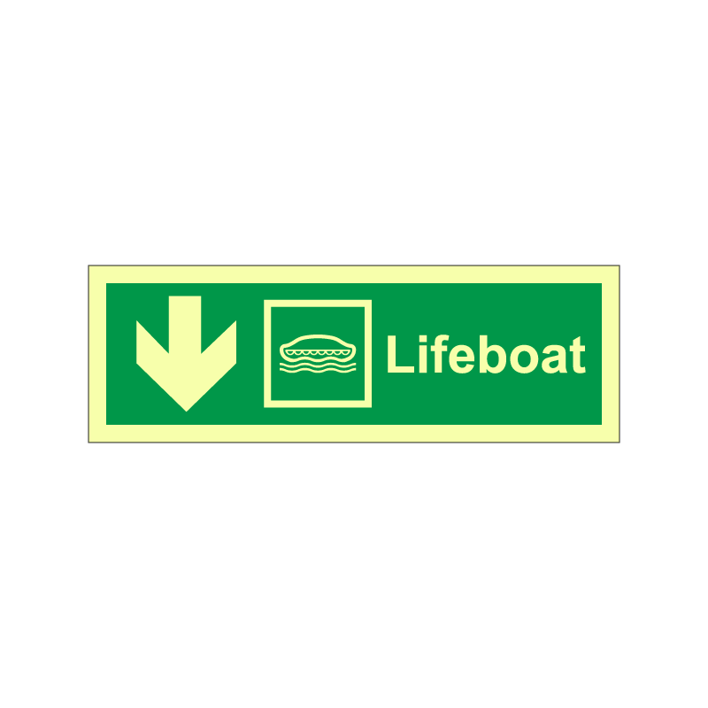 Lifeboat symbol with arrow down