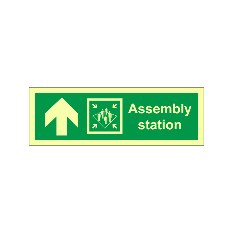 Assembly station symbol with arrow up