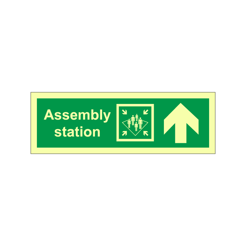 Assembly station symbol with arrow up