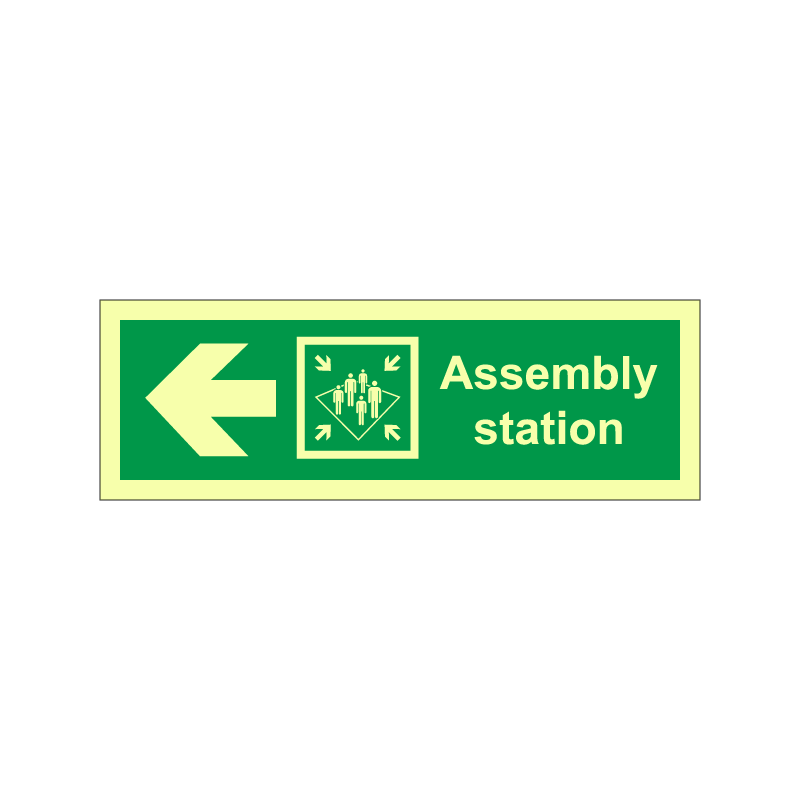 Assembly station symbol with arrow  left