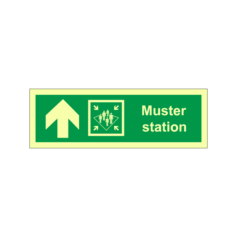 Muster station symbol with arrow up