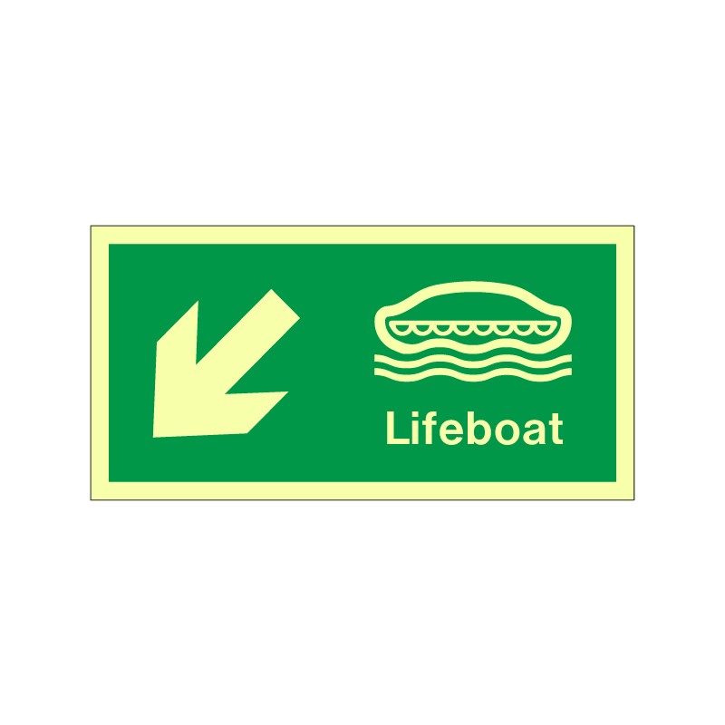 imo Lifeboat with arrow