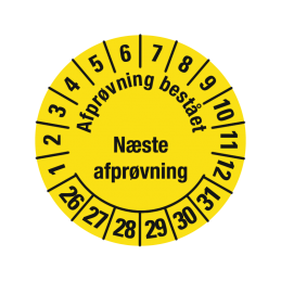 Afprøvning bestået / Næste afprøvning