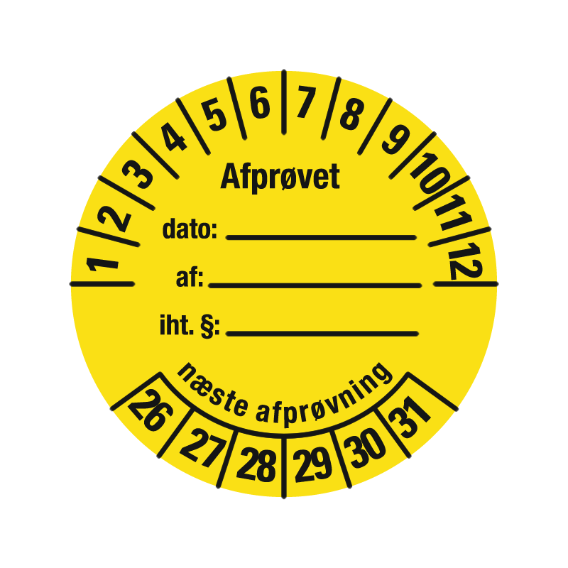 kalibreringsmærke afprøvet model 5