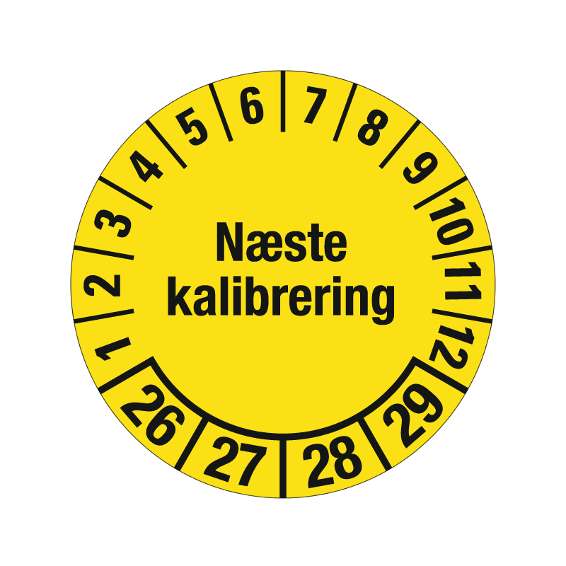 kontrolmærke næste kalibrering