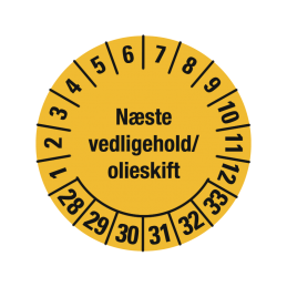 kontrolmærke næste vedligehold/olieskift