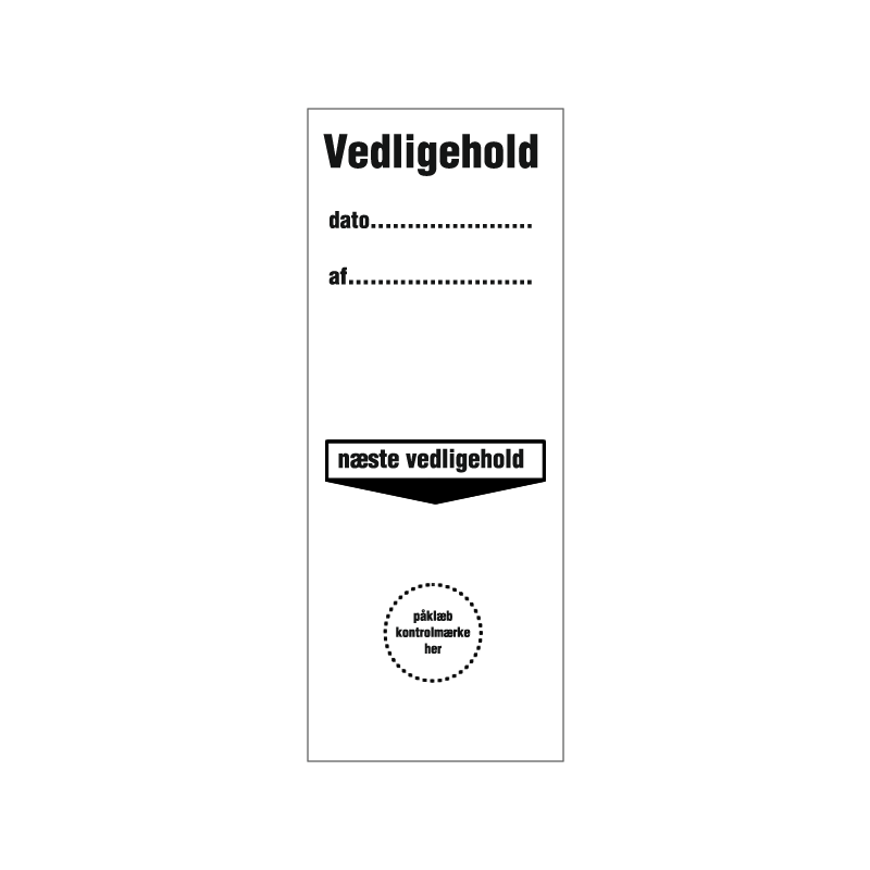 grundetiket til kontrolmærker