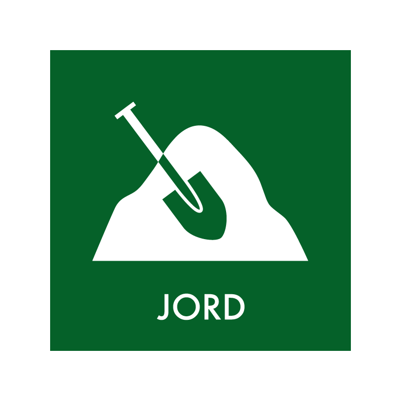 affaldskilt - genbrugsordning - jord - dansk