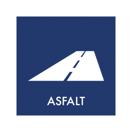 affaldsskilt - genbrugsordning - asfalt - dansk