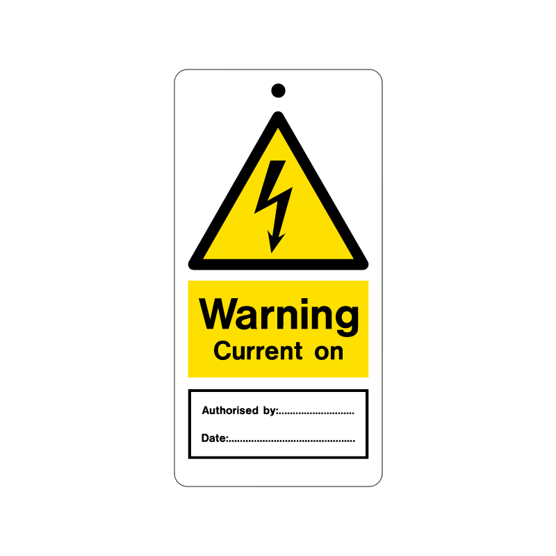 temporary tie tag - current on