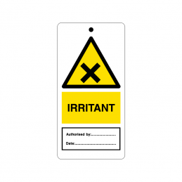 temporary tie tag - irritant