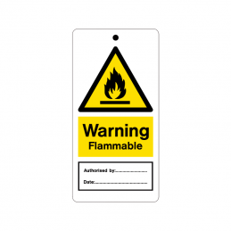 temporary tie tag - flammable