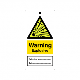 temporary tie tag - explosive