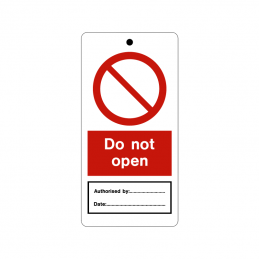 temporary tie tag - do not open