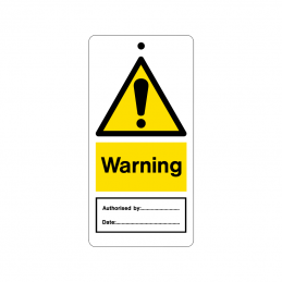 temporary tie tag - warning