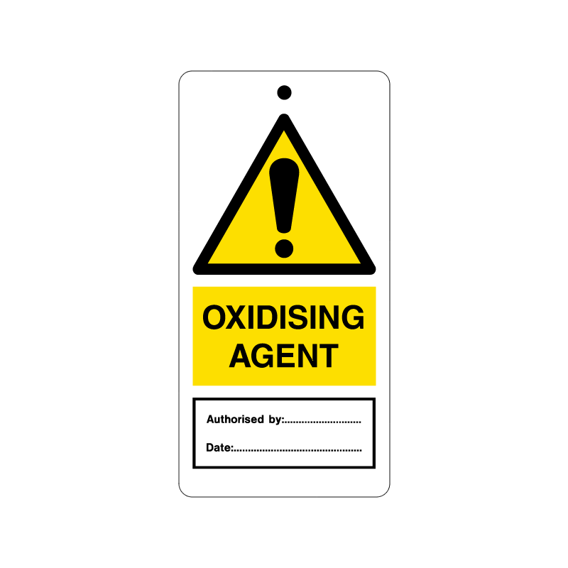 temporary tie tag - oxidising agent